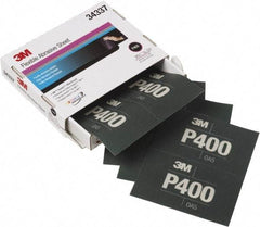 3M - 400 Grit, Aluminum Oxide TriangleSanding Sheet - 6-13/16" Long x 5-1/2" Wide, Extra Fine Grade, Weighted Paper Backing - Eagle Tool & Supply