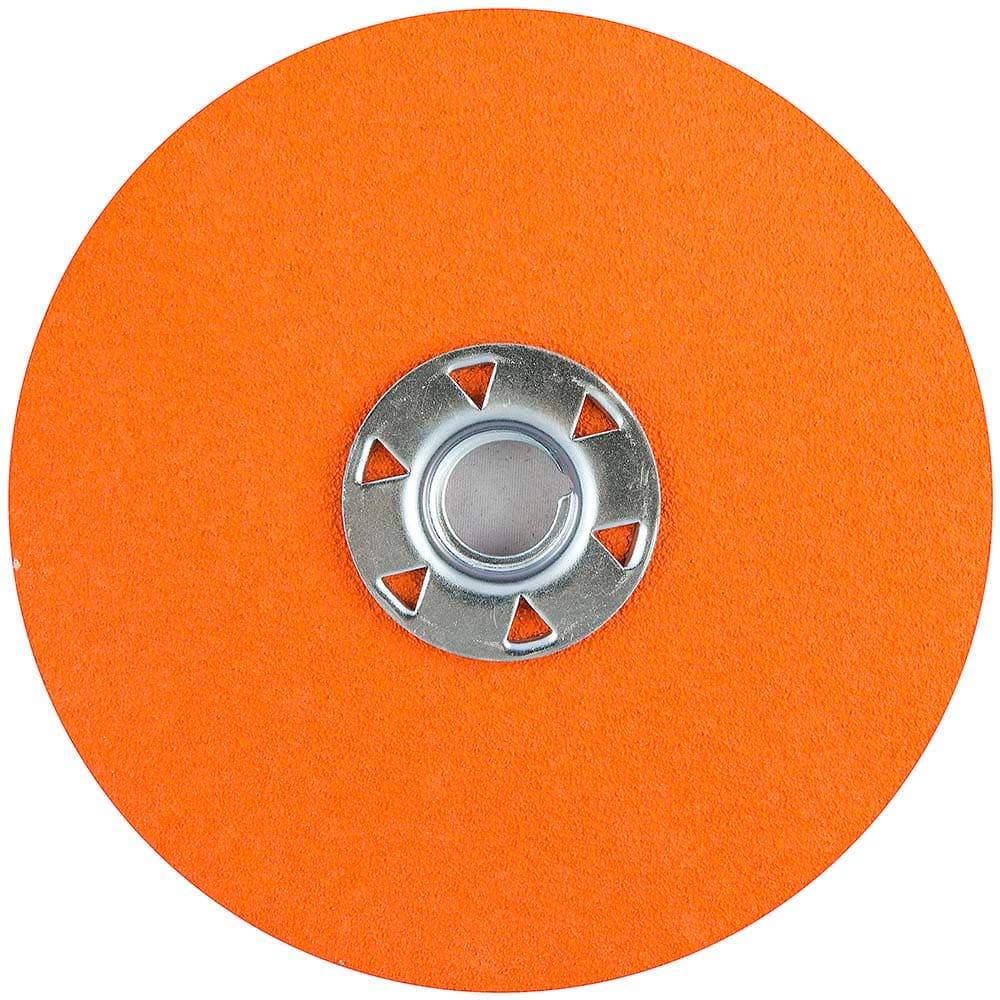 Norton - 5" Diam, 5/8" Hole, 80 Grit Ceramic Alumina Fiber Disc - Eagle Tool & Supply