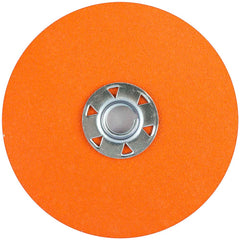 Norton - 5" Diam, 5/8" Hole, 80 Grit Ceramic Alumina Fiber Disc - Eagle Tool & Supply