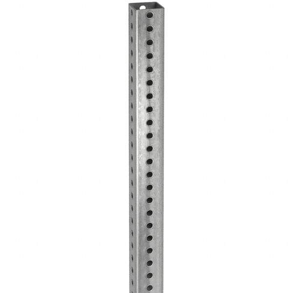 TAPCO - 10' High, Galvanized Traffic Sign Post - Steel, 7/16" Hole Diam, Silver - Eagle Tool & Supply