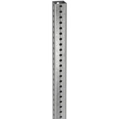 TAPCO - 10' High, Galvanized Traffic Sign Post - Steel, 7/16" Hole Diam, Silver - Eagle Tool & Supply