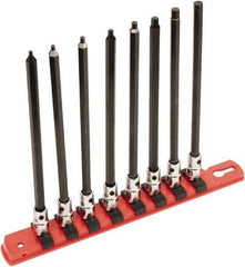 Wiha - 8 Piece 1/4" Drive Inch Hex Bit Socket Set - 3/32 to 1/4" Hex - Eagle Tool & Supply