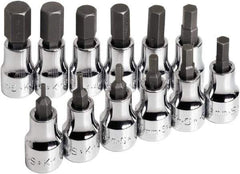 SK - 12 Piece 3/8" Drive Metric Hex Bit Socket Set - 2 to 12mm Hex - Eagle Tool & Supply