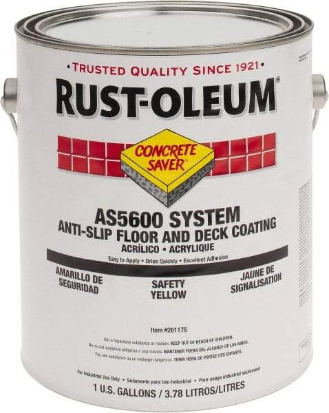 Rust-Oleum - 1 Gal Safety Yellow Gloss Finish Antislip Coating - 60 to 70 Sq Ft per Gal, Interior/Exterior - Eagle Tool & Supply