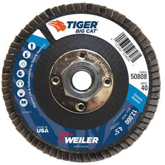 4-1/2″ Big Cat Abrasive Flap Disc, Flat, Phenolic Backing, 40Z, 5/8″-11 UNC Nut - Eagle Tool & Supply
