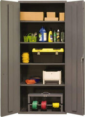 Durham - 4 Shelf Locking Storage Cabinet - Steel, 36" Wide x 18" Deep x 84" High, Gray - Eagle Tool & Supply