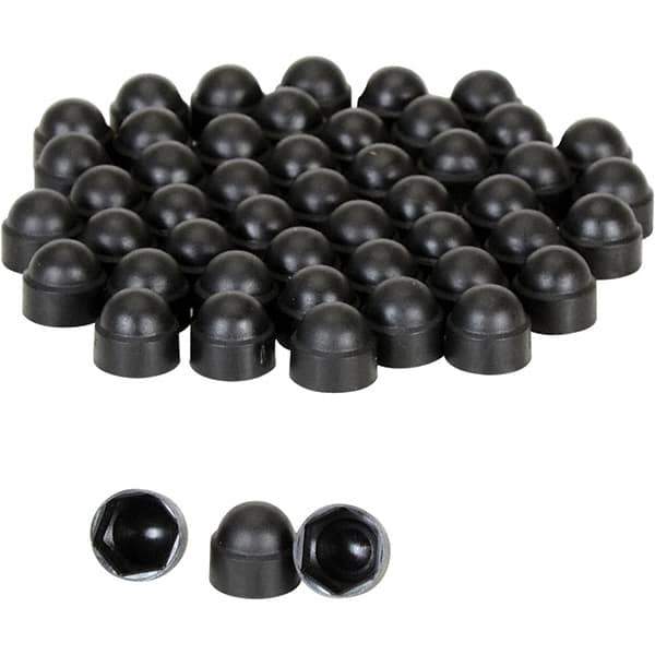 Vestil - 9/16" Bollard Cap - Black, Plastic, Smooth Surface - Eagle Tool & Supply