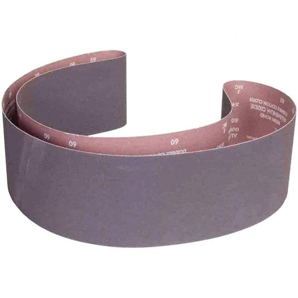 Norton - 6" Wide x 89" OAL, 60 Grit, Aluminum Oxide Abrasive Belt - Aluminum Oxide, Coated, X Weighted Cloth Backing - Eagle Tool & Supply