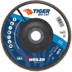7″ Big Cat Abrasive Flap Disc, Flat, Phenolic Backing, 40Z, 7/8″ Arbor Hole - Eagle Tool & Supply