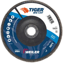 7″ Big Cat Abrasive Flap Disc, Flat, Phenolic Backing, 60Z, 7/8″ Arbor Hole - Eagle Tool & Supply