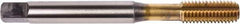 Union Butterfield - M16x1.50 Metric Fine 6H Modified Bottoming Thread Forming Tap - Powdered Metal High Speed Steel, TiN Finish, 100mm OAL, 22mm Thread Length, Right Hand Thread, Series 1687AP - Eagle Tool & Supply