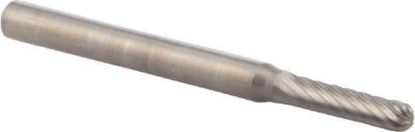 M.A. Ford - 3/32" Cut Diam, 1/8" Shank Diam, Cylinder with Radius Head Double Cut Burr - Carbide, Radius End, 7/16" LOC, 1-1/2" OAL - Eagle Tool & Supply