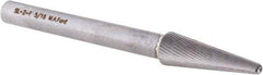 M.A. Ford - 5/16" Cut Diam, 1/4" Shank Diam, Taper Head Double Cut Burr - Carbide, Radius End, 15/16" LOC, 3" OAL - Eagle Tool & Supply