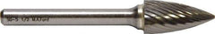 M.A. Ford - 5/8" Cut Diam, 1/4" Shank Diam, Tree Head Double Cut Burr - Carbide, Point End, 1" LOC, 3" OAL - Eagle Tool & Supply