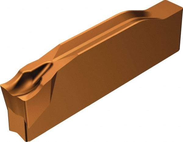Sandvik Coromant - N123x1E CM 1125 Grade, 0.0787" Cutting Width, Carbide Cutoff Insert - 0° Neutral Lead Angle, 0.0079" Cnr Rad, TiAlN Coated - Eagle Tool & Supply