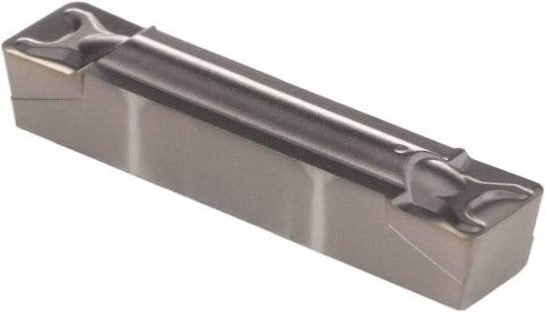 Kennametal - 250G GMN Grade KCU25, 6.35mm Cutting Width Carbide Grooving Insert - 4.75mm Max Depth of Cut, Neutral, 0.79mm Corner Radius, AlTiN Finish - Eagle Tool & Supply