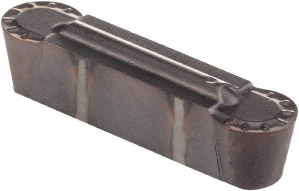 Kennametal - 187R GMN Grade KCU10, 4.76mm Cutting Width Carbide Grooving Insert - 3.78mm Max Depth of Cut, Neutral, 2.39mm Corner Radius, AlTiN Finish - Eagle Tool & Supply