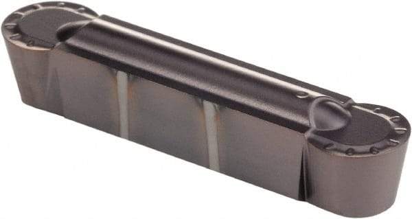 Kennametal - 250R GMN Grade KCU25, 6.35mm Cutting Width Carbide Grooving Insert - 5.18mm Max Depth of Cut, Neutral, 3.18mm Corner Radius, AlTiN Finish - Eagle Tool & Supply