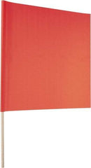 PRO-SAFE - 24 Inch Wide x 24 Inch High Vinyl Warning Flag - 30 Inch Overall Height, 1 Inch Inlet Diameter, 3/4 Inch Dowel Handle, Red and Orange - Eagle Tool & Supply