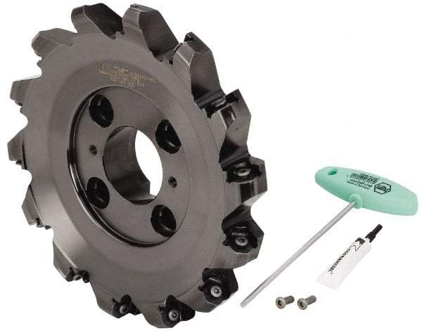 Kennametal - 10" Cut Diam, 2-1/2" Arbor Hole, 8mm Max Depth of Cut, 45° Indexable Chamfer & Angle Face Mill - 14 Inserts, HNPJ 1307... Insert, Right Hand Cut, 14 Flutes, Through Coolant, Series Dodeka Max - Eagle Tool & Supply
