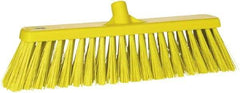 Vikan - 19" Heavy Duty Synthetic Push Broom - 2" Bristle Length, Plastic Block, European Threaded Handle Connection - Eagle Tool & Supply