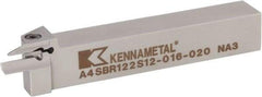 Kennametal - A4SB, External, Right Hand, 12mm Max Depth of Cut, 2mm Min Groove Width, Indexable Grooving Tool Holder - A4G0200M2SP02B Insert Compatibility, 20mm Shank Height, 20mm Shank Width, 125.3mm OAL - Eagle Tool & Supply