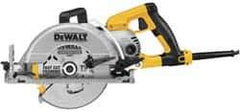 DeWALT - 15 Amps, 7-1/4" Blade Diam, 4,800 RPM, Electric Circular Saw - 120 Volts, 5/8" Arbor Hole, Left Blade - Eagle Tool & Supply