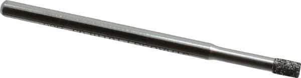 Strauss - 1/8" Head Diam x 0.157" Head Thickness CBN Grinding Pin - 1/8" Shank Diam x 2" Shank Length, Medium Grade, 80 Grit - Eagle Tool & Supply