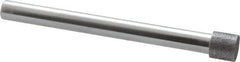 Strauss - 0.335" Head Diam x 0.315" Head Thickness CBN Grinding Pin - 1/4" Shank Diam x 3" Shank Length, (170 Mesh Grit) - Eagle Tool & Supply