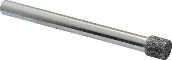 Strauss - 0.335" Head Diam x 0.315" Head Thickness CBN Grinding Pin - 1/4" Shank Diam x 3" Shank Length, Medium Grade, 80 Grit - Eagle Tool & Supply