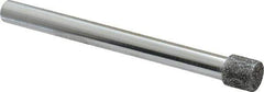 Strauss - 0.335" Head Diam x 0.315" Head Thickness CBN Grinding Pin - 1/4" Shank Diam x 3" Shank Length, Medium Grade, 80 Grit - Eagle Tool & Supply