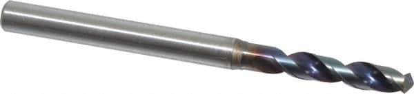 OSG - #29 130° Spiral Flute Vanadium High Speed Steel Screw Machine Drill Bit - WD1 Finish, Right Hand Cut, 20mm Flute Length, 52mm OAL, Faceted Point, Straight Shank - Eagle Tool & Supply