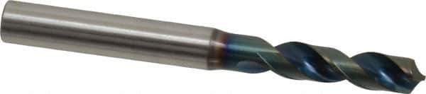 OSG - Letter E (1/4) 120° Spiral Flute Vanadium High Speed Steel Screw Machine Drill Bit - WD1 Finish, Right Hand Cut, 31mm Flute Length, 75mm OAL, Four Facet Point, Straight Shank - Eagle Tool & Supply