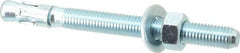 Powers Fasteners - 5/8" Diam, 5/8" Drill, 7" OAL, 1/2" Min Embedment Wedge Expansion Concrete Anchor - 1018 Steel, Zinc-Plated Finish, Hex Nut Head, Hex Drive, 5" Thread Length - Eagle Tool & Supply