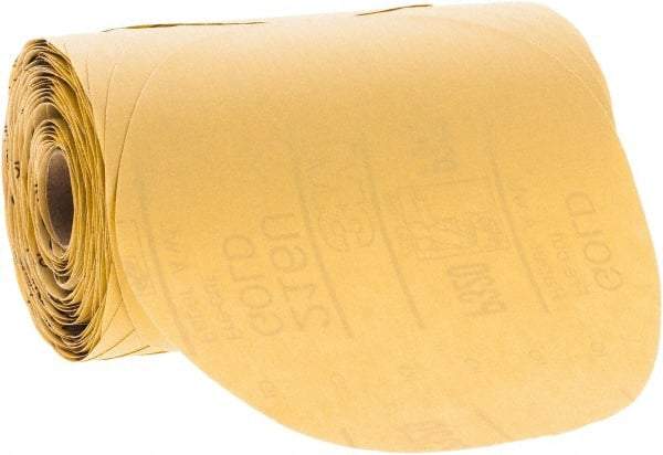 3M - Adhesive PSA Disc - Extra Fine Grade, Gold, Paper Backing, Flexible, Use with Random Orbital Sanders - Eagle Tool & Supply