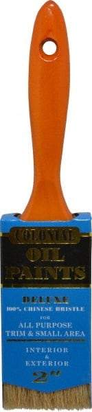 Premier Paint Roller - 2" Flat Hog Varnish Brush - 2-1/2" Bristle Length, 7" Wood Handle - Eagle Tool & Supply