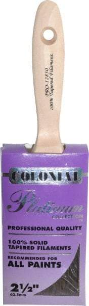 Premier Paint Roller - 2-1/2" Flat Synthetic Varnish Brush - 3" Bristle Length, 7-1/4" Wood Handle - Eagle Tool & Supply