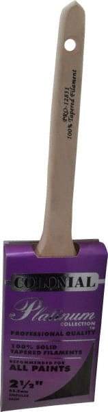Premier Paint Roller - 2-1/2" Angled Synthetic Sash Brush - 3" Bristle Length, 9" Wood Rattail Handle - Eagle Tool & Supply
