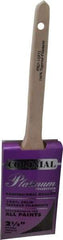 Premier Paint Roller - 2-1/2" Angled Synthetic Sash Brush - 3" Bristle Length, 9" Wood Rattail Handle - Eagle Tool & Supply
