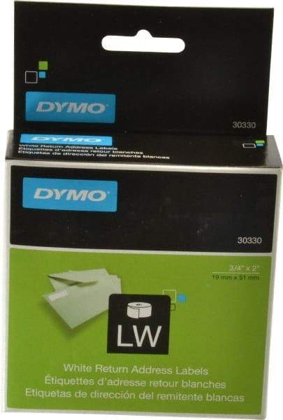 Dymo - 2" Long, White Return Address Label - For Dymo & CoStar Printers - Eagle Tool & Supply