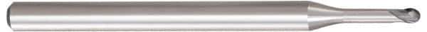 OSG - 0.3mm Diam, 0.2mm LOC, 2 Flute Solid Carbide Ball End Mill - WXL Finish, Single End, 45mm OAL, 4mm Shank Diam, Spiral Flute - Eagle Tool & Supply