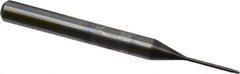 OSG - 0.8mm Diam, 0.6mm LOC, 2 Flute Solid Carbide Ball End Mill - WXL Finish, Single End, 45mm OAL, 4mm Shank Diam, Spiral Flute - Eagle Tool & Supply