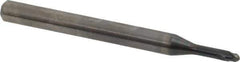 OSG - 2mm Diam, 1.6mm LOC, 2 Flute Solid Carbide Ball End Mill - WXL Finish, Single End, 45mm OAL, 4mm Shank Diam, Spiral Flute - Eagle Tool & Supply
