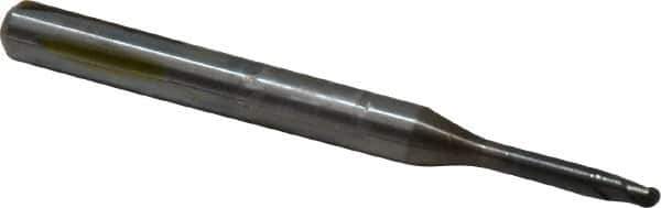OSG - 2mm Diam, 1.6mm LOC, 2 Flute Solid Carbide Ball End Mill - WXL Finish, Single End, 45mm OAL, 4mm Shank Diam, Spiral Flute - Eagle Tool & Supply