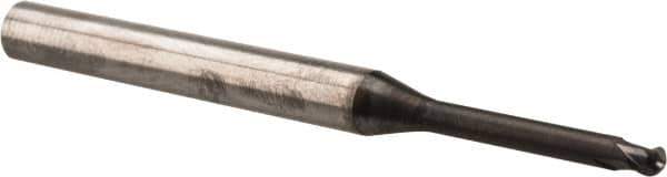 OSG - 2mm Diam, 1.6mm LOC, 2 Flute Solid Carbide Ball End Mill - WXL Finish, Single End, 50mm OAL, 4mm Shank Diam, Spiral Flute - Eagle Tool & Supply