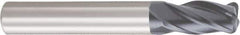 OSG - 1/8", 4 Flute, Single End, Solid Carbide, 0.02" Corner Radius End Mill - 1-1/2" OAL, 30° Helix, Right Hand Flute, 1/2" LOC, Right Hand Cut - Eagle Tool & Supply