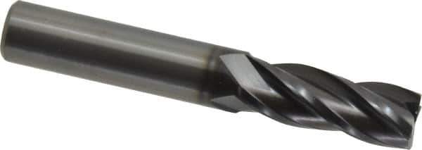 OSG - 3/8", 4 Flute, Single End, Solid Carbide, 0.02" Corner Radius End Mill - 2-1/2" OAL, 30° Helix, Right Hand Flute, 1" LOC, Right Hand Cut - Eagle Tool & Supply