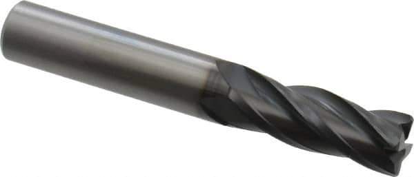 OSG - 3/8", 4 Flute, Single End, Solid Carbide, 0.03" Corner Radius End Mill - 2-1/2" OAL, 30° Helix, Right Hand Flute, 1" LOC, Right Hand Cut - Eagle Tool & Supply