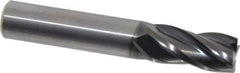OSG - 1/2", 4 Flute, Single End, Solid Carbide, 0.02" Corner Radius End Mill - 3" OAL, 30° Helix, Right Hand Flute, 1" LOC, Right Hand Cut - Eagle Tool & Supply