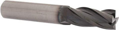 OSG - 7/16", 1" LOC, 7/16" Shank Diam, 2-3/4" OAL, 4 Flute, Solid Carbide Square End Mill - Single End, WXL Finish, Spiral Flute, 30° Helix, Centercutting, Right Hand Cut, Right Hand Flute, Series 3604 - Eagle Tool & Supply